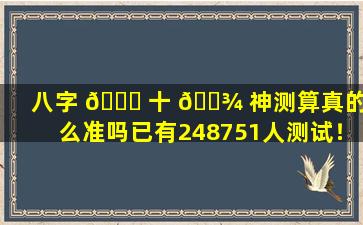 八字 💐 十 🌾 神测算真的那么准吗已有248751人测试！